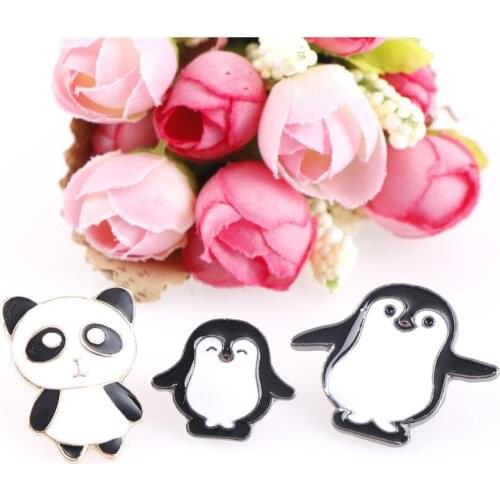 Penguin Panda Animal Anime Icons Womens Brooches High Quality Cartoon Cute Enamel Pin Badge Hat Jewelry Brooches