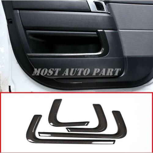 Carbon Fiber Look Interior Door Panel Frame Cover Trim For Land Rover Range Rover Sport 2014-2019 4pcs Car Decoration Car Trim