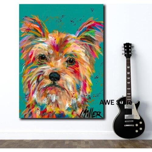 Posters and Prints Wall Art Animal Art Colors Yorkshire Terrier Oil Painting Canvas paintings For Living Room Decor