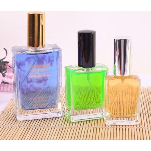 100ml Transparent Glass Perfume Bottle Gold Silver Color Atomizer High-grade Spray Bottle Thick Bottom Big Capacity 6PCS/LOT