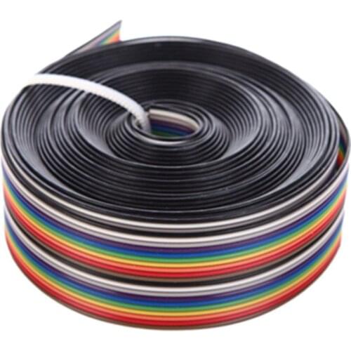5M 1.27mm 20P DuPont Cable Rainbow Flat Line Support Wire Soldered Cable Connector Wire 20 pin For Arduino Diy Kit