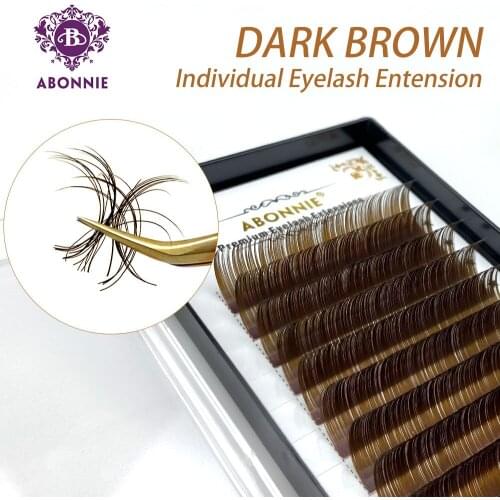 Abonnie Brown Eyelashes Extension Colored Lashes Slight Eyelashes Individual Eye Lashes Extensions Mink Cilios