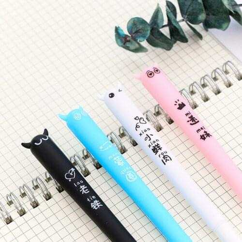 1pcs creative cute little devil cartoon gel pen talent funny text student pen with bookmark gel pen