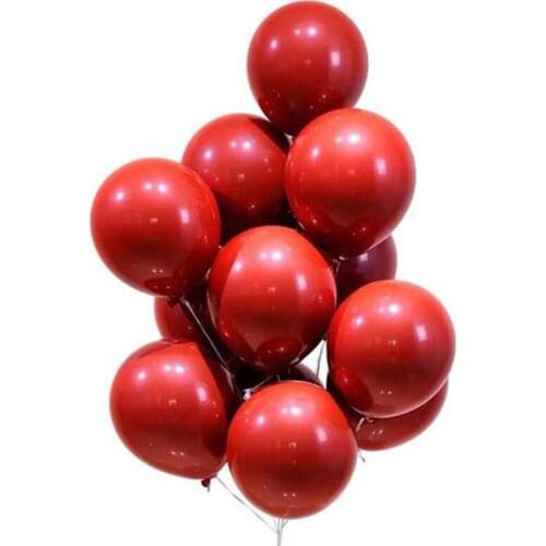10pcs 10inch Double layer Burgundy Latex Balloons Wine Red for Wedding Bridal Shower Baby Birthday Party decorations kids Globos