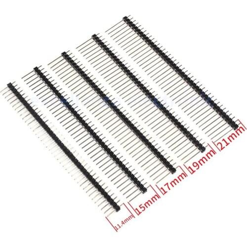 10Pcs 2.54mm Single Row Male 1x40P Breakaway PCB Board Pin Header Long 11/15/17/19/21/25mm Connector Strip Pinheader For Arduino