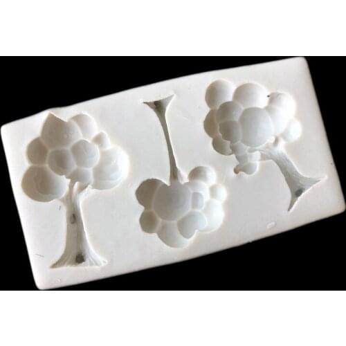 Fondant Cake Silicone Mold Three Small Trees Liquid Gypsum Car Decoration Decorative Mold 15-807