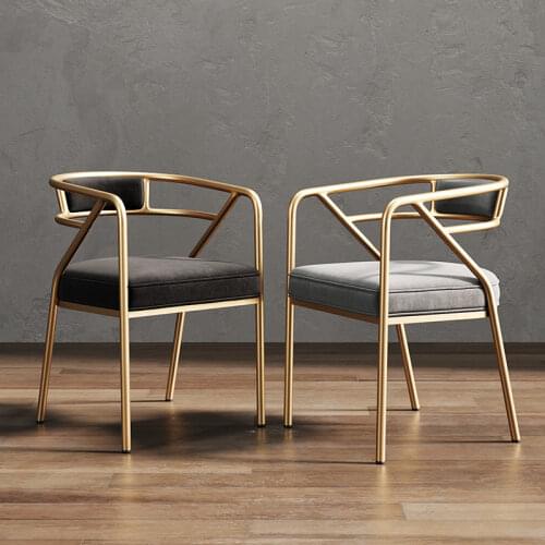 Nordic Light Luxury Dining Chair Leisure Office Chair Simple Modern Net Red Makeup Chair Iron Restaurant Stool Home Back Chair