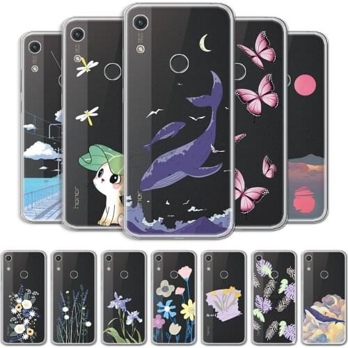 Transparent Case For Honor 8A Clear Protective Phone Shell For Huawei Honor 8A Fashion Case on Honor 8A 8a Soft Shockproof Cover