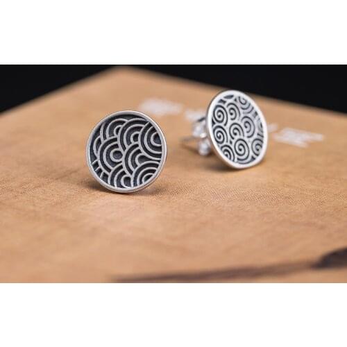 VLA Retro Simple Wave Earrings Womens Asymmetric 925 Sterling Silver Cloud Stud Earrings Jewelry Wholesale