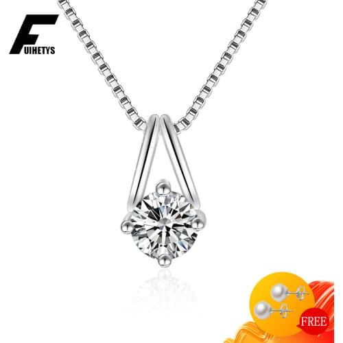 Bali Jelry Trendy Necklace 925 Silver Jewelry Round Shape Zircon Gemstone Pendant Accessories for Women Wedding Engagement Party