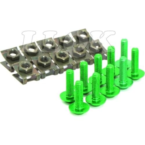 10pcs 6mm CNC Motorcycle Fairing body work Bolts Screws For kawasaki er6n NINJA 250R 2008 2009 2010 2011 2012 NINJA 300R 13 14