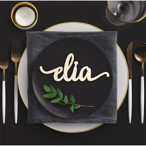 10pcs Wedding Place Cards Custom Name Place Setting Laser Cut Names Place Settings Wood Name Cutouts Wooden Wedding Table Decor