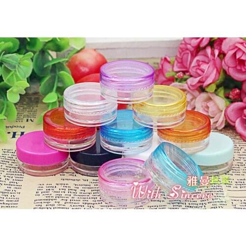 100pc/lot 3g 5g Mine Plastic Cosmetic Jar Refillable Jar Eyes cream Box Empty Makeup Travel Portable Pot sample Bottles