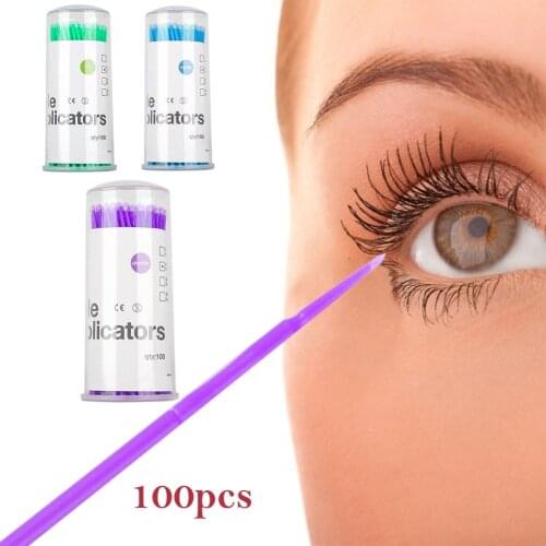 100pcs Disposable Eyelash Extension Brush Makeup Brushes Eyelash Grafting Cleaning Cotton Swab Set Beauty Cosmetics Tools