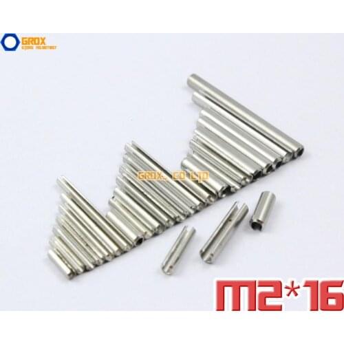 200 Pieces M2 x 16mm 304 Stainless Steel Slotted Spring Tension Pin Sellock Roll Pin