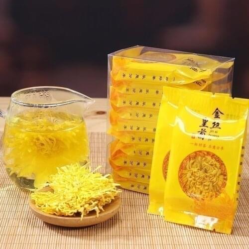 Tea year new Golden royal chrysanthemum tea Outer bag mayChanged Scented Tea Golden yellow chrysanthemum organic Green flower