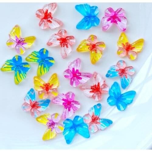 30Pcs Mixed Cute Cartoon Mini Butterfly Flat Back Resin Cabochons Scrapbooking DIY Jewelry Craft Decoration Accessorie L78