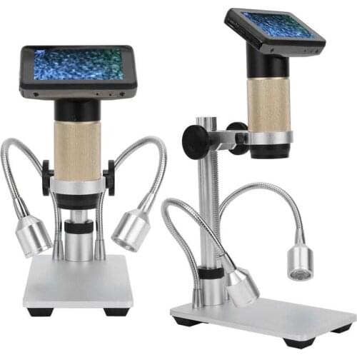 AC 110-240V Stainless Steel Digital Microscope USB With Screen For Phone Repair Welding Tools