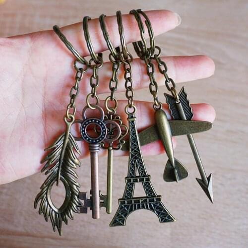 Skull Bird Head Pendant Keyring Retro Vinatge Keychain Metal Key Chain Gifts