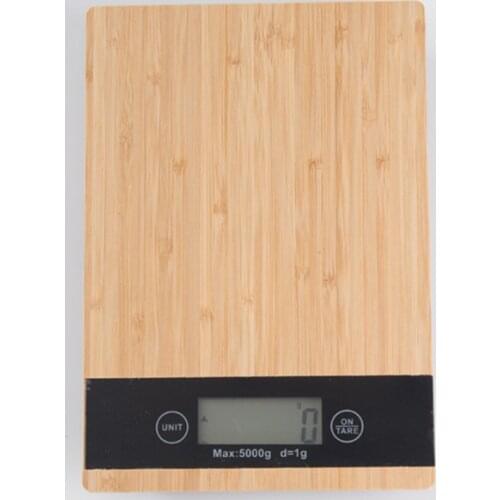 Bamboo Digital Kitchen Scale, Highly Accurate Multifunction Food Scale 5kg/1g, 4 Units LCD Display Scale for Cooking/Baking