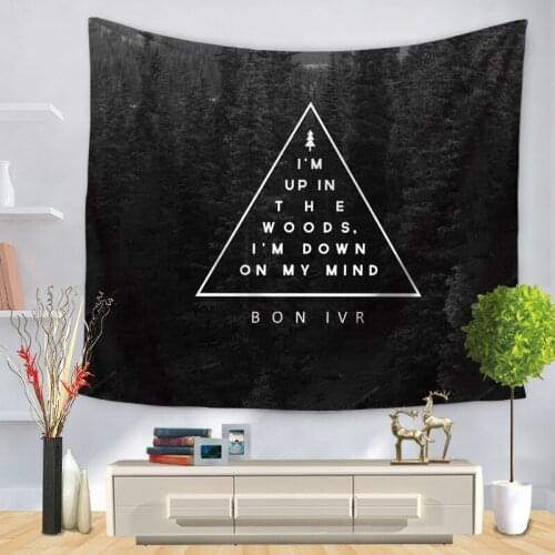 Home Decorative Wall Hanging Carpet Tapestry Rectangle Bedspread Letter Forest Pattern GT1188