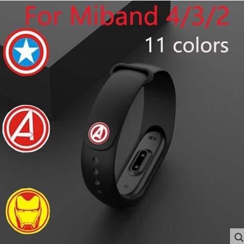 Hot sale movie hero For Xiaomi Mi Band 4 3 2 Bracelet Strap Miband 3 2 Wrist band For Mi Band 2 3 4 Silicone