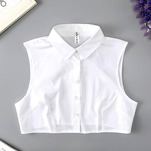 Mens White Solid Color Lapel Fake Collar Female Ladies Detachable Collars Women Detachable False Collars Neckwear Nep Kraagie