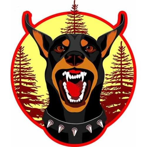 LLY-1318 Car Sticker Doberman Black Dog Modeling Decal PVC Personality Auto Window Motorcycle Covering Scratch Waterproof Decals