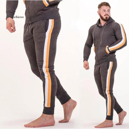 New Mens Casual Sports Suit Winter Hooded Sweatshirts Running Sportswear Set 2021 Men Fashion Hoodies Pants Jogger Tracksuit Set