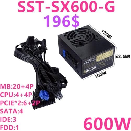 New PSU For SilverStone Brand SFX Full Modular 80plus Gold Game Mute Power Supply 600W/500W Power Supply SST-SX600-G SX500-LG