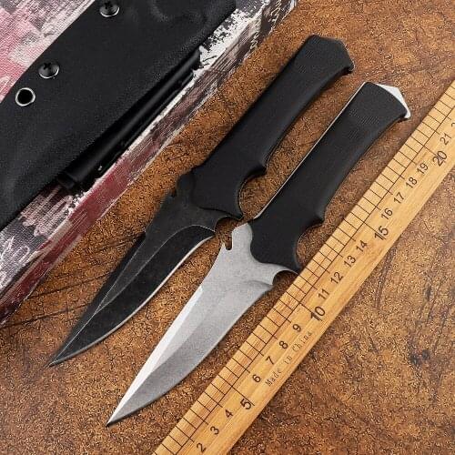 Straight fixed blade knife DC53 steel belt K sheath hunting knife rescue outdoor tool EDC knife