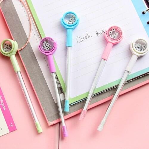 24PCS Creative Decompression Dice Gel Pens Fun Signature Pen Decompression Writing Pen Student Black Pen Stationery