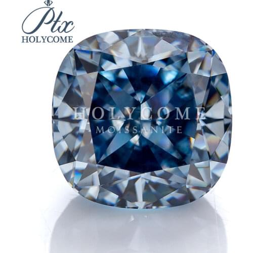 7X7 Hot Sale Cushion Cut Top Quality Natural Color Dark Blue Brilliant cut Loose Moissanite Suuplier Gemstones Factory Supply