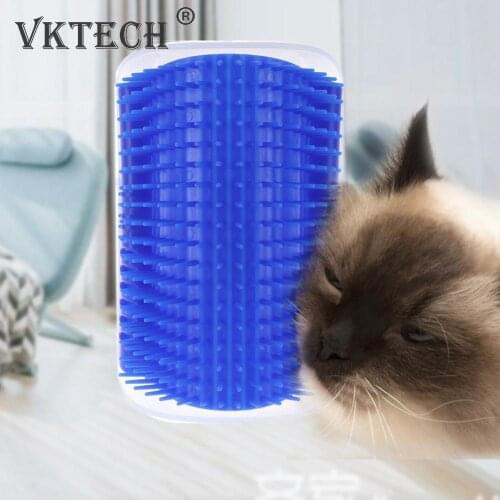 Removable Cat Self Groomer Brush Corner Scratching Rubbing Brush Pet Hair Removal Massage Comb Brush with Catnip Cat Rubs Face