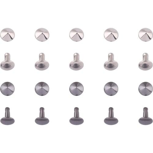 8mm Silver Metal Double Cap Rivets,Button Round Jewelry Rapid Rivet,Rivet Studs for Purse Bags Handbag Shoes Belts Leather Craft