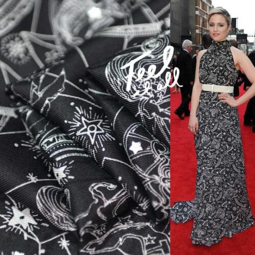 1 Meter Stars Stars Silk Twill 14.5mm/145cm Width