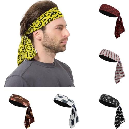 Sports Tennis Head Band For Men Basketball Workout Compression Headband Outdoor Cycling Running Breathable Anti-Slip Sweatband