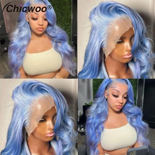 Light Purple Ombre Lace Front Human Hair Wig Brazilian Hair Body Wave Wigs T Part Lace Front Wigs Transparent 4x4 Closure Wigs