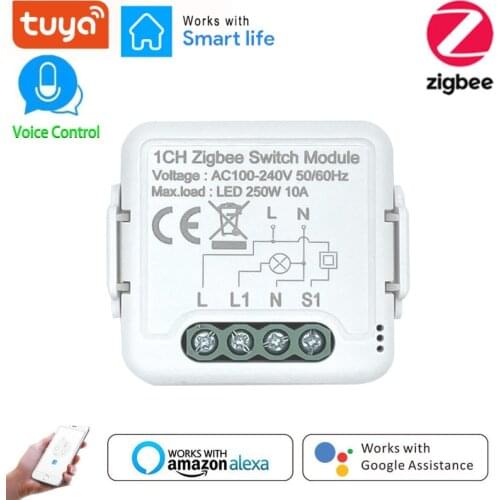 Tuya ZigBee 3.0 Smart Light Switch Diy Breaker Automation Module Smart Life/Tuya APP Remote Control Works With Alexa Google Home