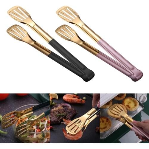 Stainless Steel Steak Clip BBQ Barbecue Salad Serving Tongs Gripper Bread Pizza Clamp Kitchen Utensil Tools for Cooking