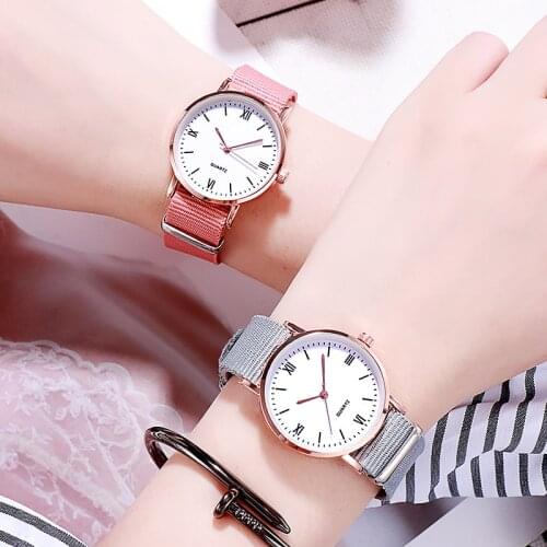 Women Watch Students Contracted Fashion Joker The Girl The Atmosphere Canvas Ladies Watch