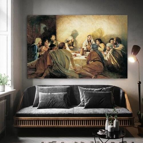 The Last Supper Da Vinci Famous Oil Painting on Canvas Jesus Religious Posters and Prints Wall Picture for Living Room Decor