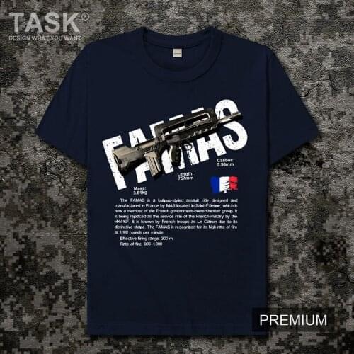 Rifle Series FAMAS France Army weapon Military fan jedi game printing Short sleeve t-shirt men casual fashion streetwear shirt