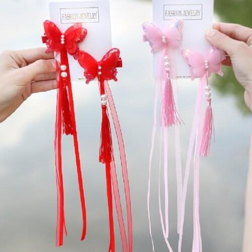 1PC Cute Chinese Style Butterfly Hair Clips For Children Sweet Girls Hair Grips Childrens series Hair Accessories HeadWear