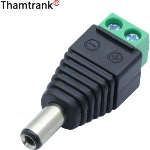 100pcs/lot 5.5x2.5mm DC AV Balun DC Power Plug to AV Balun Connector DC Plug 2 Poles AV Screw Balun CCTV Video Converter Adapter