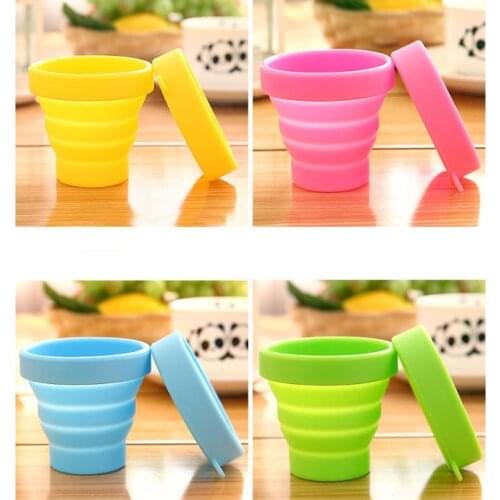 100pcs/lot foldable silicone cup outdoor camping travel folding cup Telescopic Collapsible Retractable drinking cup SN208