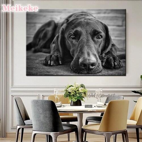 5D DIY Diamond Painting Diamond Embroidery Black labrador dog rhinestone Diamond Mosaic needlework Cross Stitch Animal dog decor
