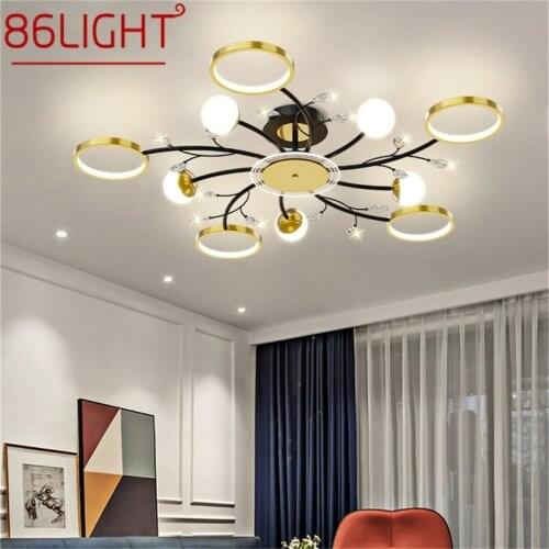 86LIGHT Contemporary Pendant Light Nordic LED Lamps Branch Crystal Fixtures Decorative for Home Living Bed Room