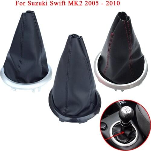 Car Shifter Stick Parts for Suzuki Swift MK2 2005 2006 2007 2008 2009 2010 Gear Shift Knob Lever Shifter Gaitor Boot PU Leather