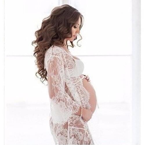 White Lace Maternity Dresses For Photo Shoot Summer Lace Maternity Photography Dress Pregnant Dress Fotografia Maternity Clothes